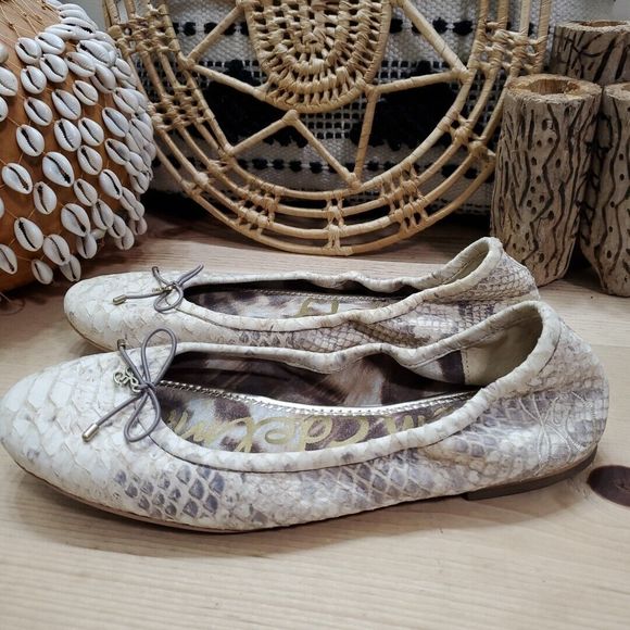 Sam Edelman Felicia Ballet Flats Snake Print Leather Career Comfort Womens 8.5M - Picture 13 of 13